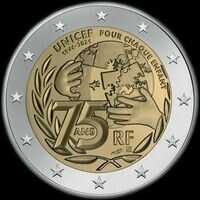 France 2021 - 75 ans de l'Unicef - 2 euro commmorative