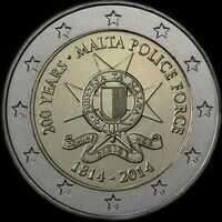 Malte 2014 - 200 ans de la Police Maltaise - 2 euro commmorative