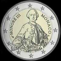 Monaco 2020 - 300 ans de la naissance du Prince Honor III - 2 euro commmorative