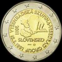 Slovaquie 2011 - 20 ans de la fondation du Groupe de Visegrd - 2 euro commmorative