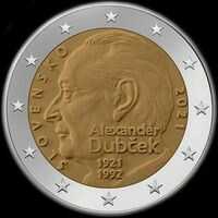 Slovaquie 2021 - 100 ans de la naissance d'Alexandre Dubcek - 2 euro commmorative