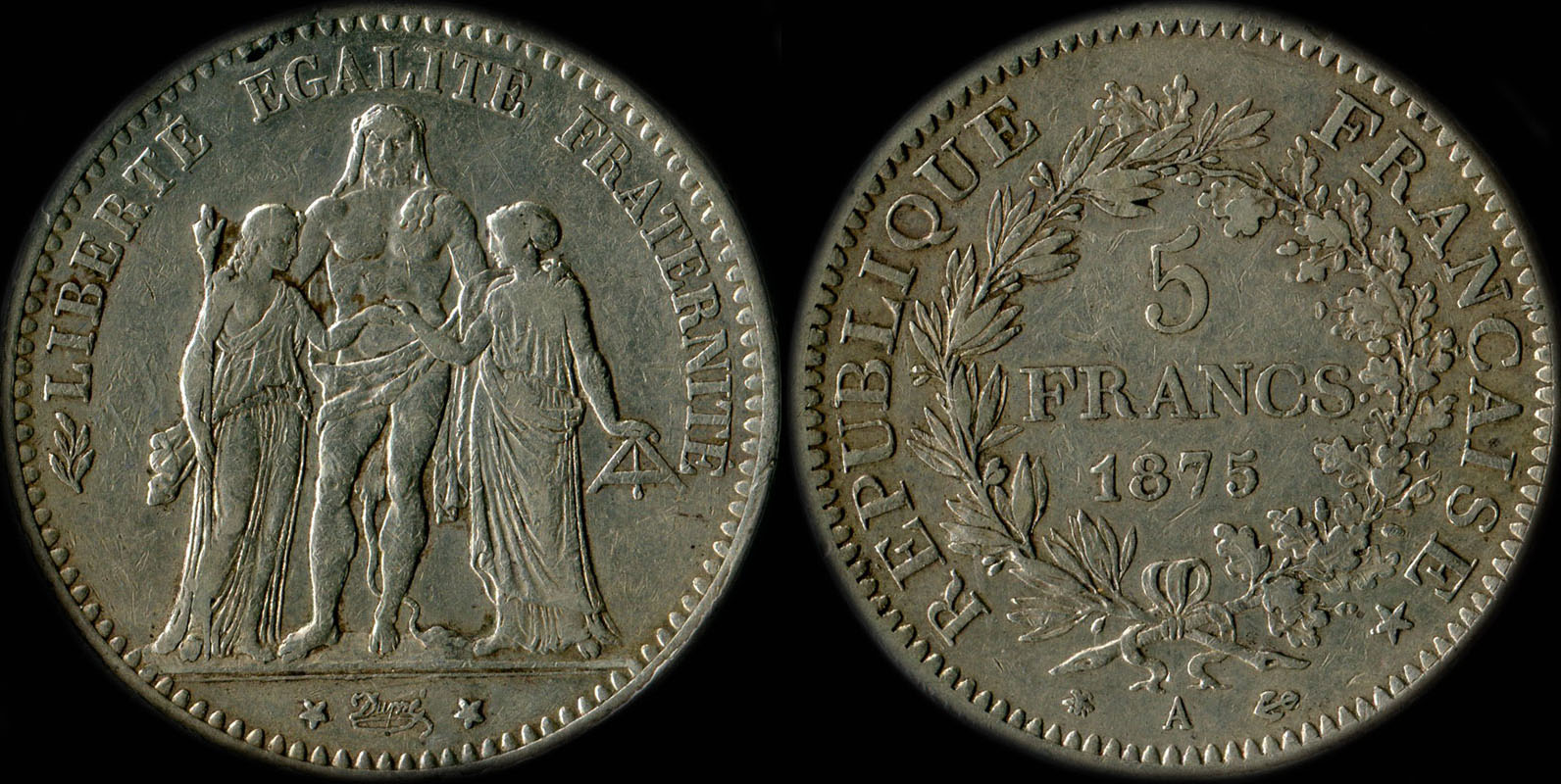 Pice de 5 francs Hercule 1875A