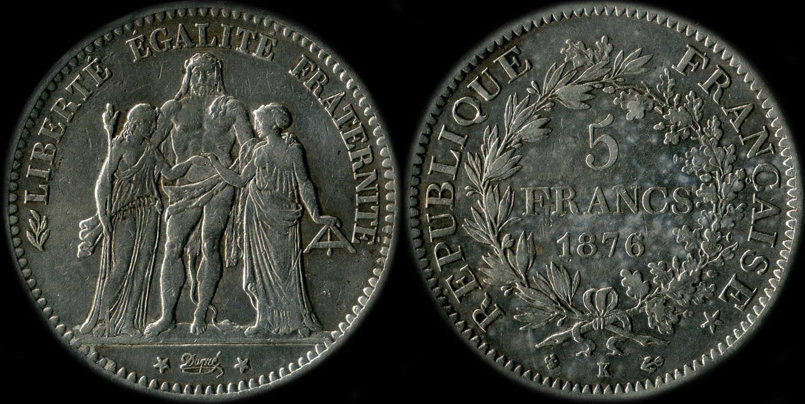 Pice de 5 francs Hercule 1876K