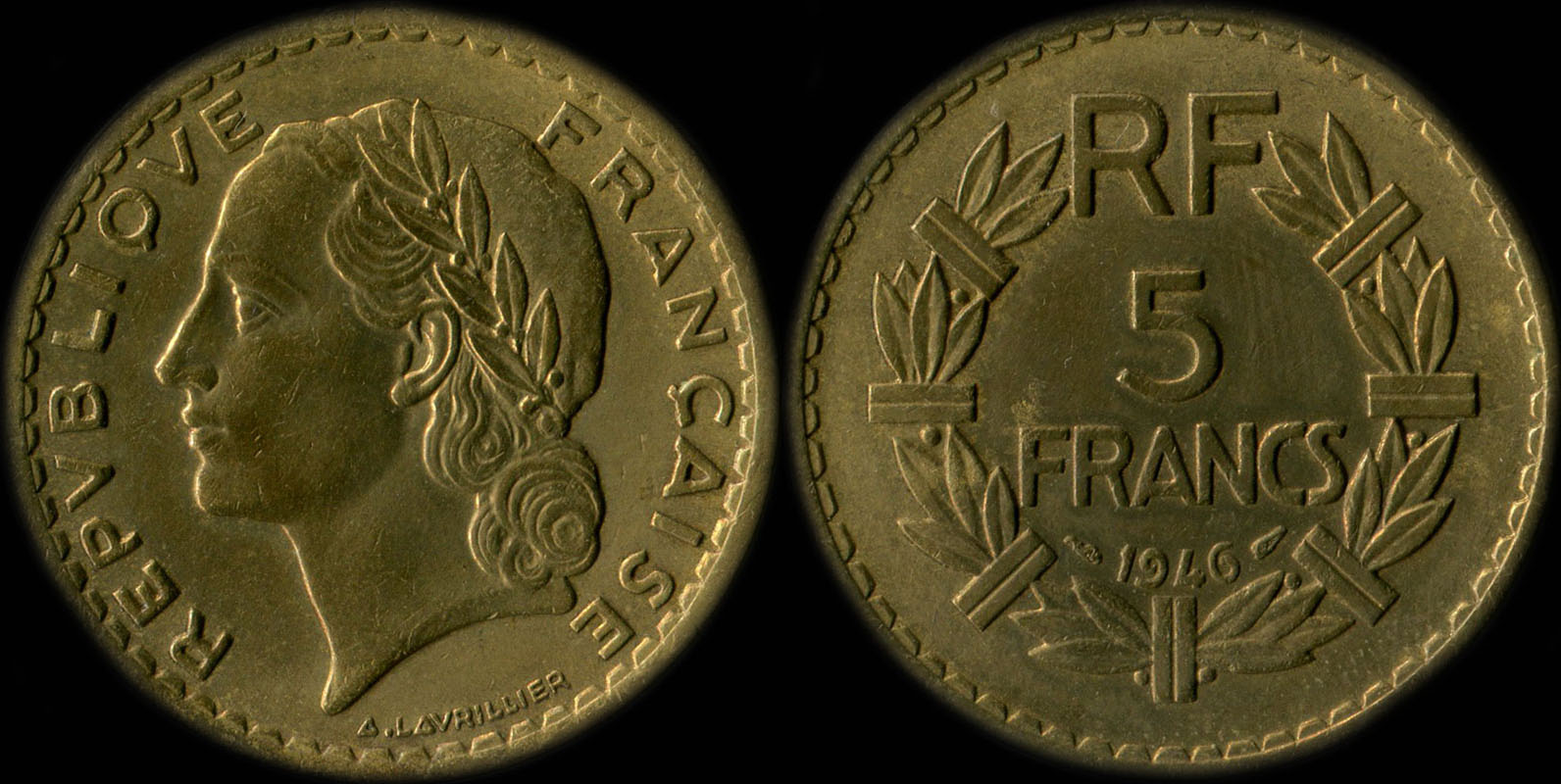 Pice de 5 francs Lavrillier 1946