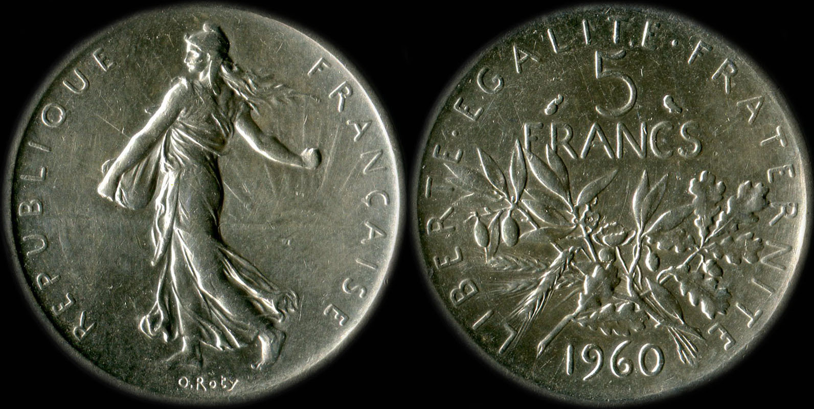 Pice de 5 francs 1960 Semeuse argent