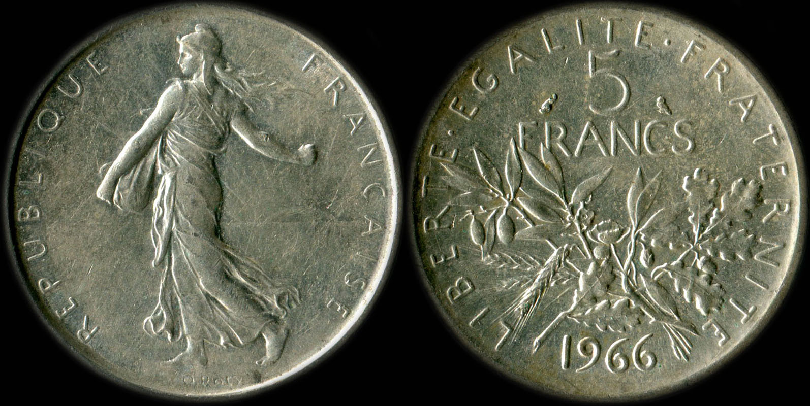 Pice de 5 francs 1966 Semeuse argent