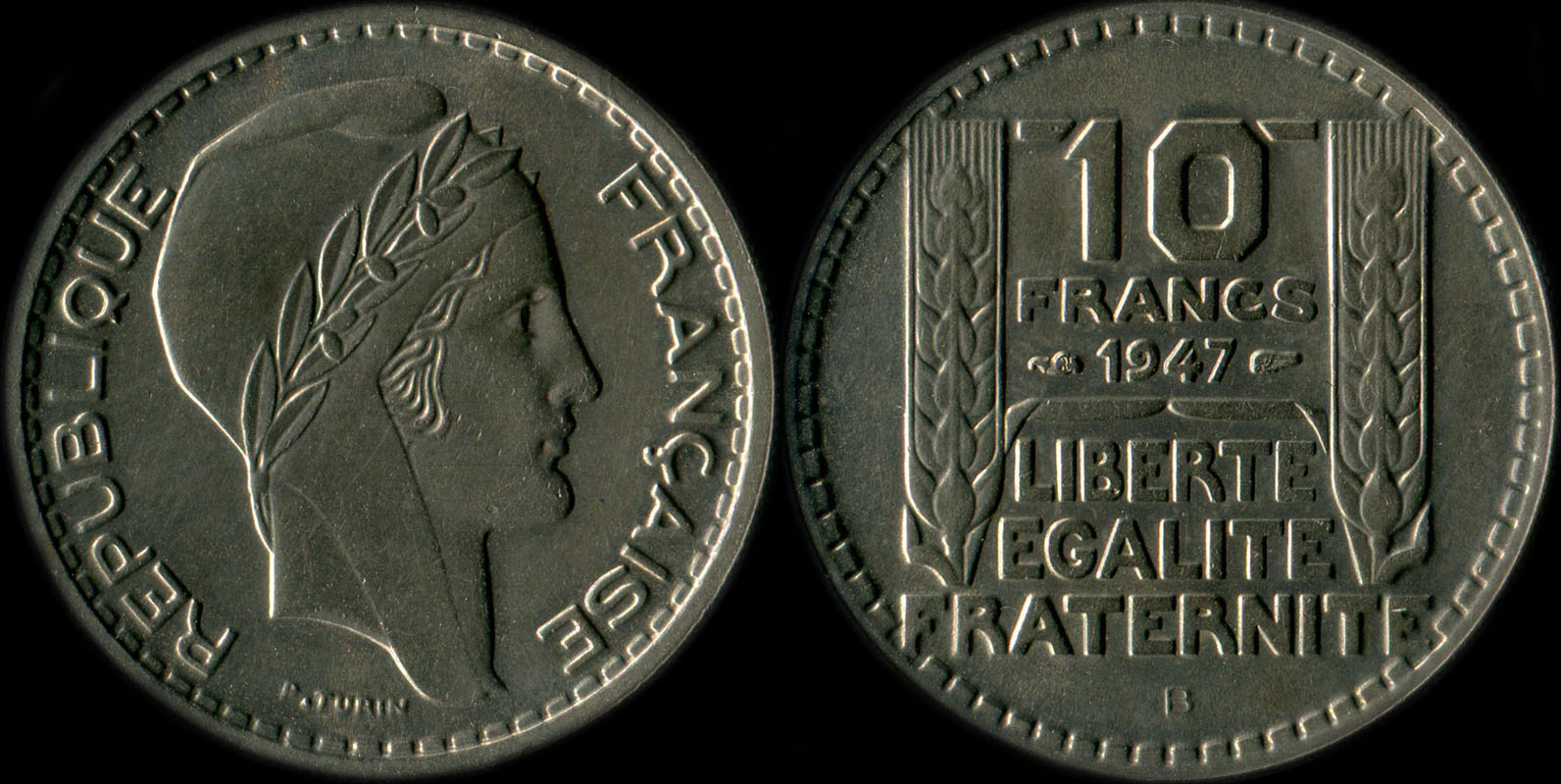 Pice de 10 francs Turin petite tte 1947B