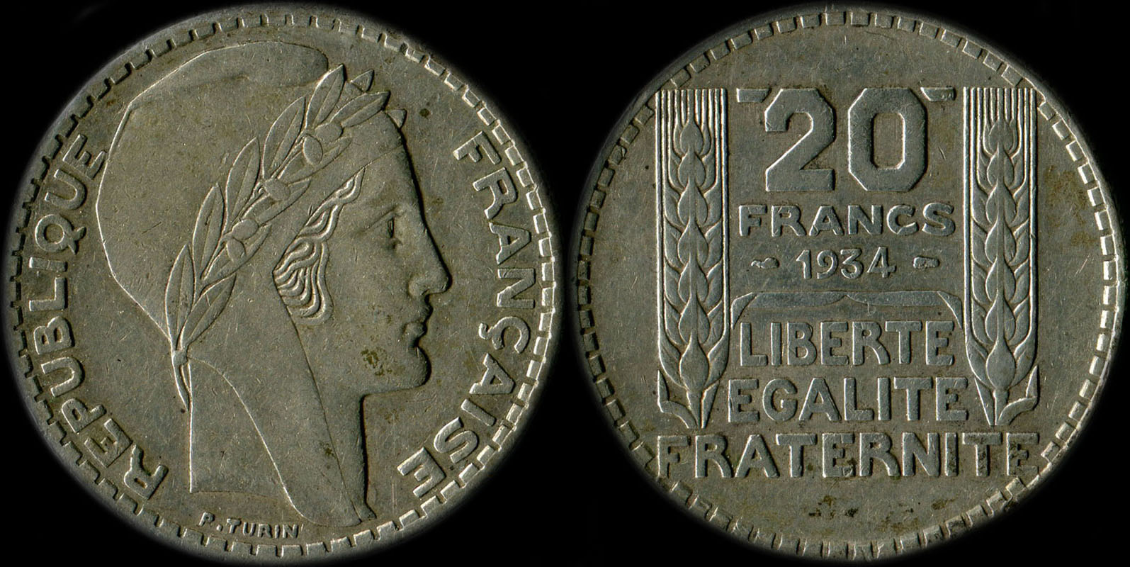 Pice de 20 francs Turin 1934