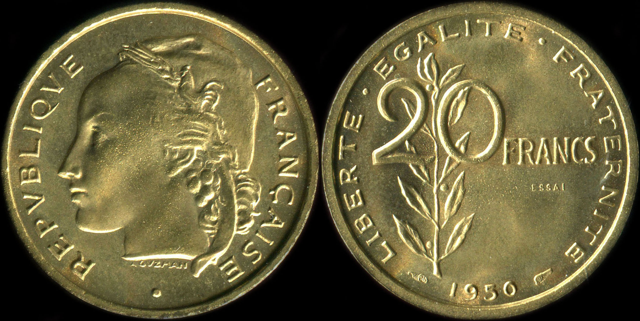 Pice de 20 francs 1950 - Concours de Guzman
