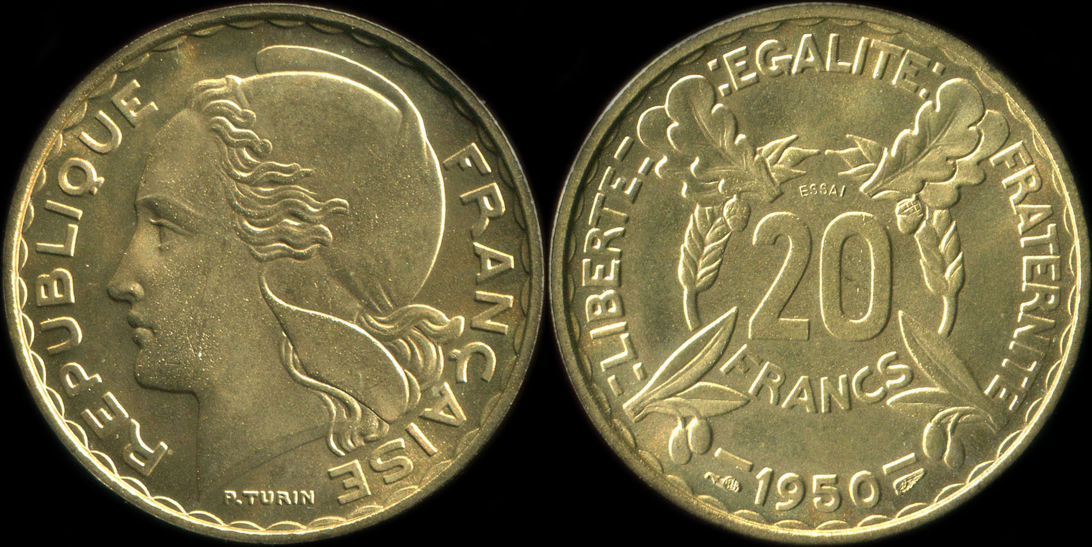 Pice de 20 francs 1950 - Concours de Turin