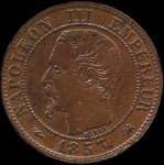 Pice de 1 centime Napolon III tte nue 1853D