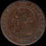 Avers pice 5 centimes Napolon III tte nue 1856BB