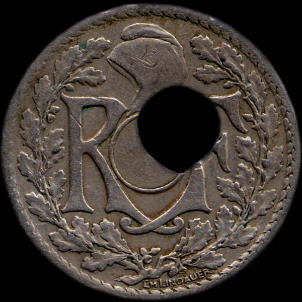 10 centimes 1925 avec trou dcentr - avers
