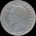 Pice de 20 centimes Napolon III Empereur tte laure - 1866BB - avers