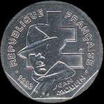 Pice de 2 francs Jean Moulin 1993 - Rpublique franaise - avers