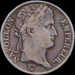 Pice de 5 francs Napolon Empereur tte laure 1808B - Rpublique franaise - avers