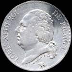 Pice de 5 francs Louis XVIII Roi de France buste nu 1822W - avers