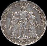 Pice de 5 francs Hercule 1876A - Rpublique franaise - avers