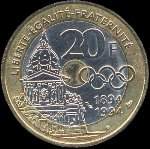 Pice de 20 francs Pierre de Coubertin 1863-1937 1994 - revers