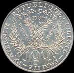 Pice de 100 francs Marie Curie 1984 - revers