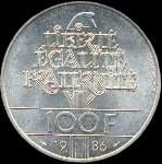 Pice de 100 francs Libert 1986 - revers