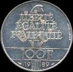 Pice de 100 francs Droits de l'Homme 1989 - revers