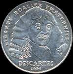 Pice de 100 francs Descartes 1991 - avers