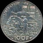 Pice de 100 francs Libration de Paris 1994 - revers