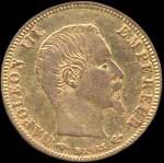 Pice de 5 francs or Napolon III Empereur tte nue 1859A - Empire franais - avers
