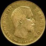 Pice de 10 francs or Napolon III Empereur tte nue 1859A - Empire franais - avers