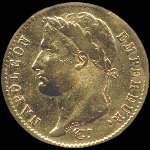 Pice de 20 francs or Napolon Empereur tte laure 1808A - Rpublique franaise - avers