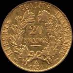 Pice de 20 francs or Crs 1851 - Rpublique franaise - revers