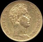 Pice de 40 francs or Charles X Roi de France 1830A - avers