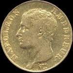 Pice de 40 francs or Napolon Empereur An 13A - Rpublique franaise - avers
