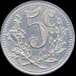 Algrie - Chambre de Commerce d'Alger - 5 centimes 1916 - revers