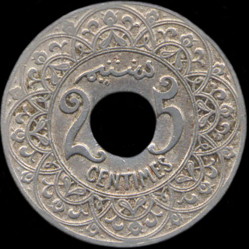 Maroc 25 centimes 1920 sans diffrents