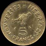 Nouvelles-Hbrides - 5 francs 1970 - revers