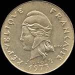 Nouvelles-Hbrides - 5 francs 1975 - avers