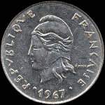 Nouvelles-Hbrides - 20 francs 1973 - avers