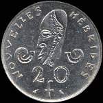 Nouvelles-Hbrides - 20 francs 1973 - revers