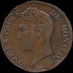 5 centimes frappe en 1837 et 1838 sous Honor V Prince de Monaco - avers