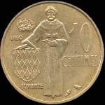 10 centimes frappe de 1962  1995 sous Rainier III Prince de Monaco - revers