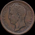 1 dcime frappe en 1838 sous Honor V Prince de Monaco - avers