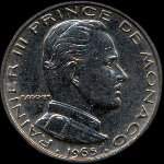 1/2 franc frappe de 1965  1995 sous Rainier III Prince de Monaco - avers