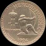1 franc frappe en 1924 et 1926 sous Louis II Prince de Monaco - avers