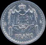 1 franc frappe en 1943 sous Louis II Prince de Monaco - revers