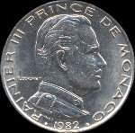 1 franc frappe de 1960  1995 sous Rainier III Prince de Monaco - avers