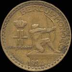 2 francs frappe en 1924 et 1926 sous Louis II Prince de Monaco - avers