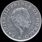 2 francs frappe de 1979  1982 sous Rainier III Prince de Monaco - avers