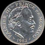 5 francs frappe de 1971  1995 sous Rainier III Prince de Monaco - avers
